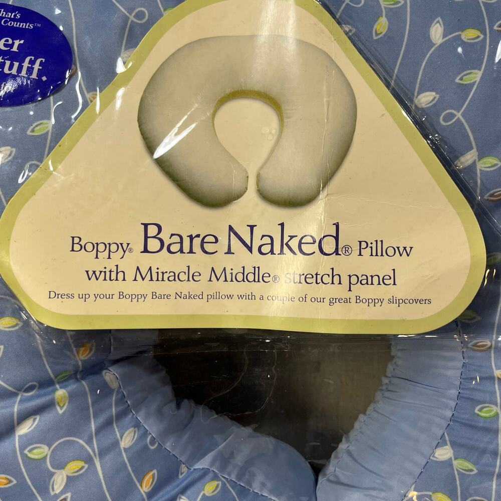 Vintage Boppy Bare Naked Nursing Pillow w/ Blue Vine & Jungle Covers Baby‎ - Picture 9 of 16